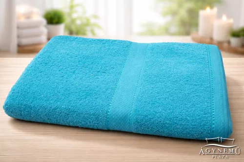 Frottír fürdőlepedő, 90x180 cm strandtörölköző, Türkíz nyomott mintás törölköző