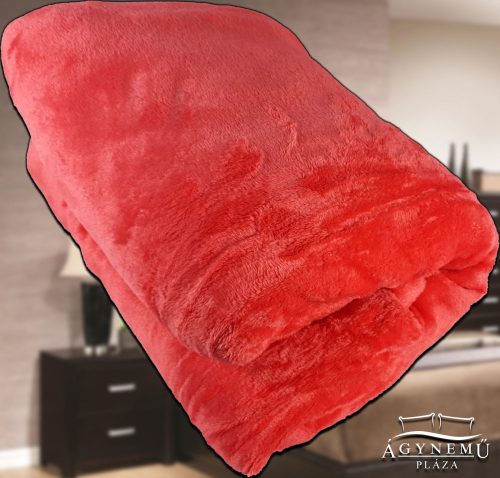 Ágytakaró pléd, mikroszálas plüss polár pléd, 230x200 cm Piros