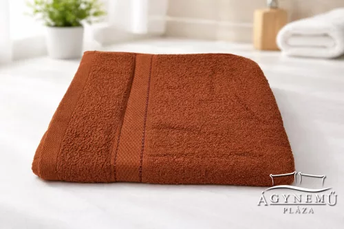 Frottír törölköző, 70x140 cm törölköző, Barna nyomott mintás törölköző